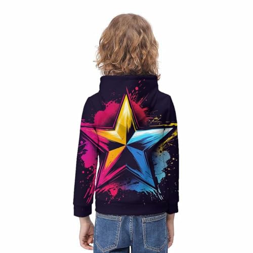 Sweat à capuche étoiles 3D pull sport casual pour ado 12-14 ans - 4