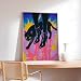 Black Cat Retro Poster Unframed, Neon Witchy Wall Art Print, Vaporwave Cat Illustration, Psychedelic Gothic 80s Pop Art