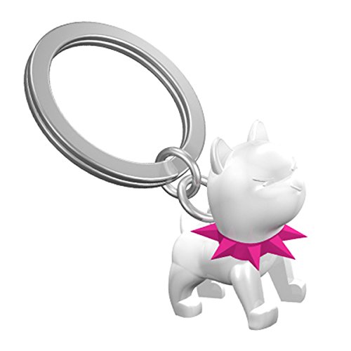 Preisvergleich Produktbild Schlüsselanhänger GUARDING DOG Hund weiß pink Attitude Unterschied