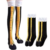 Paquet de chaussettes de cuisse de poulet : vous recevrez 1 paire de chaussettes longues de cuisse de poulet et 1 paire de chaussettes courtes de cuisse de poulet. Ces chaussettes de cuisse de poulet uniques et originales sont conçues pour ressembler à des cuisses de poulet au lieu de jambes humaines, ce qui en fait un ajout amusant à tout tenue.Elles peuvent être portées avec des robes, des jupes ou des pantalons pour créer un look unique et mémorable
