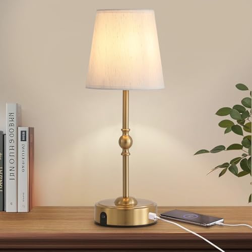 MEIXISUE Cordless Rechargeable LED Table Lamp with Dimmer,Nightst...
