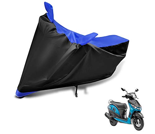 Image of Auto Hub Scooty Cover Compatible with Yamaha Alpha with Mirror Pocket, Dustproof, Heat Resistant, Triple Stitched, Alpha Scooty Cover- Black, Blue