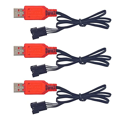 MOONZON 3��7.4V / 2 x 3.7V 500mAh USB�[�d�P�[�u���ASM-4P���v���O�t���A�ɓK�pRC�DRC��RC�g���b�NSM-4 P�v���O�o�b�e���[�[�d��