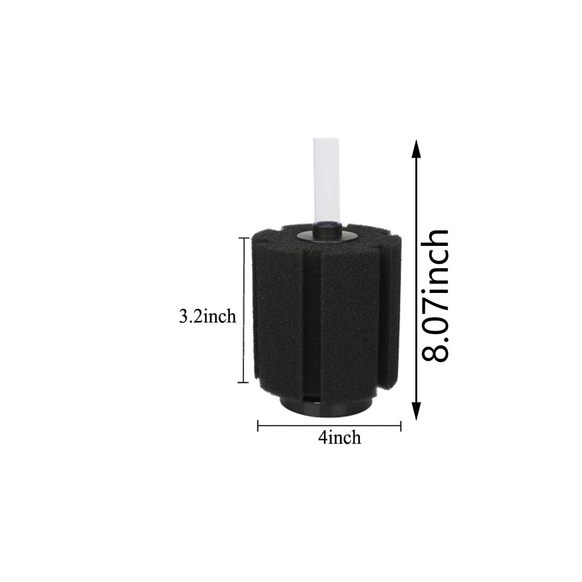 ALEGI Aquarium-Schwammfilter für 20 Gallonen Aquarium, Betta, Nano, Garnelen, Braten, biochemischer Filter mit Luftschlauch, Rückschlagventilen, Saugnäpfen