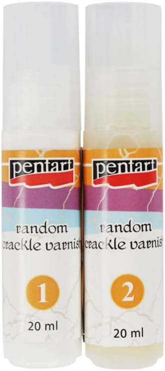 Crackle Medium Random for Cracks Two-Components 2x20ml Set, Crackle Transparent Varnish for decoupage