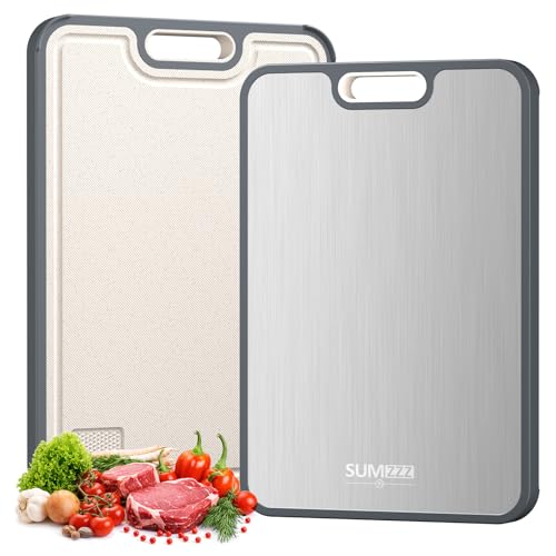 Titanium Cutting Board for Kitchen, Pure Titanium/PP, Size 16”×11”