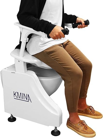 KMINA Toilet Seat Riser Electric, Safety Frame, Raised with Lid, Elevated Seats for Seniors, Raiser, Tilting Arms - KMINA PRO