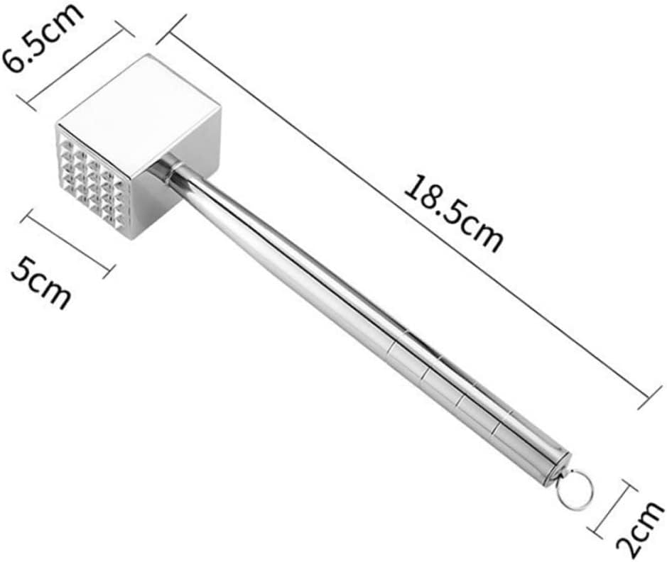 PRETYZOOM Stainless Steel Meat Tenderizer Beef Hammer Meat Mallet Steak Tenderizer Tool Easy Hanging Design
