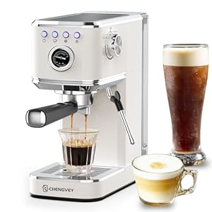 Espresso Machine, Espresso and Cold Brew Combo, 20bar Pressure Pump Coffee Maker with Milk Frother Steam Wand, 1.2L/40oz Removable Water Tank