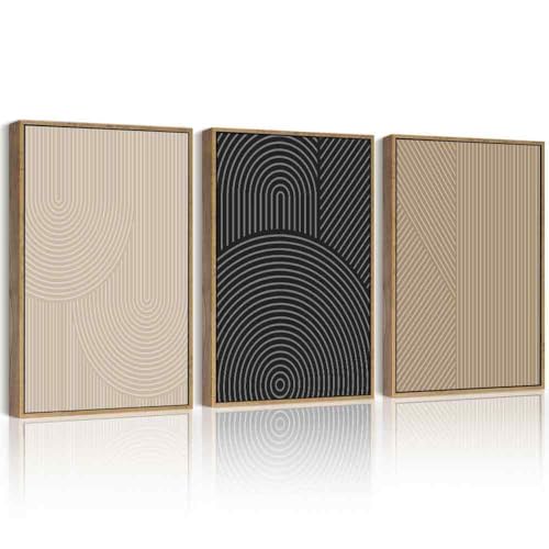 Drsoum Minimalist Boho Wall Art Framed Modern Abstract Neutral Line