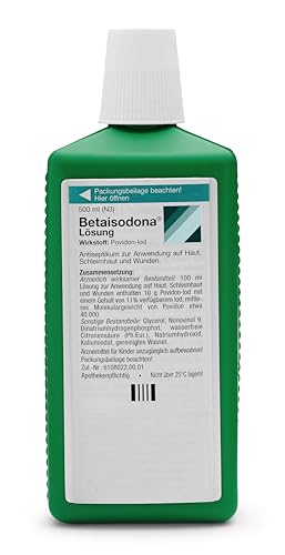 Betaisodona Lösung 500 ml Antiseptikum mit 11% Povidon-Iod zur großflächigen Wund- & Schleimhautdesinfektion für Klinik Pflege oder Heimgebrauch auch zum Spülen geeignet