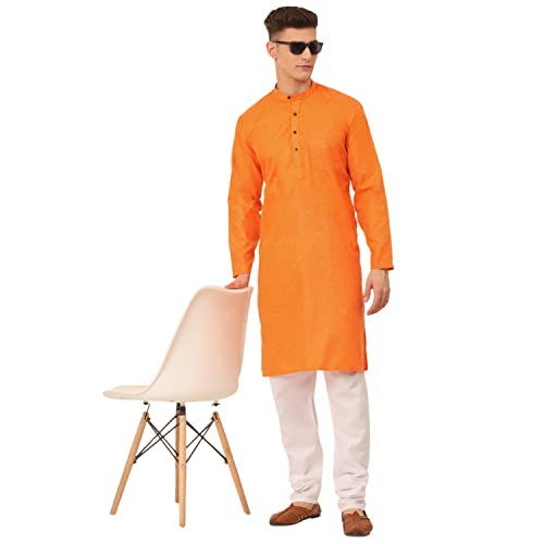 Image of Jompers Men's Cotton Ethnic Solid Kurta.