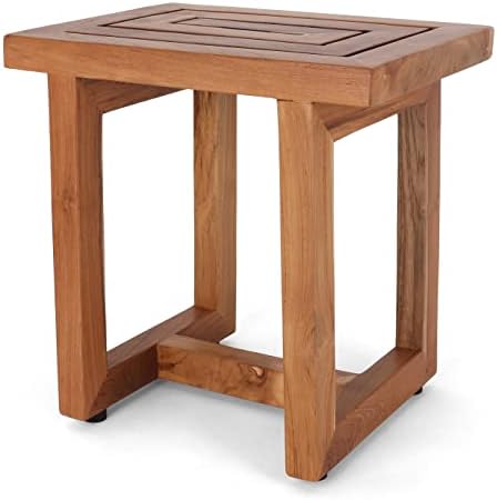 Rutledge & King Teak Shower Bench - Teak Shower Seat - Teak Wood Bathroom Stool - Corner Bench Alternative - Bathroom Chair - Bath Bench/Teak Bench (Serenity)