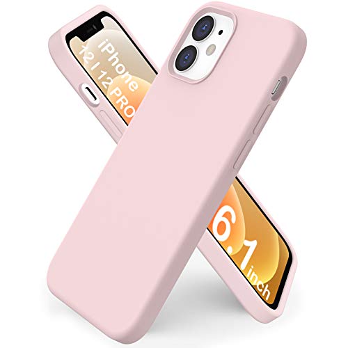 ORNARTO Coque iPhone 12 6,1 en Silicone,iPhone 12 Pro Case Fine en Caoutchouc Liquid Silicone Cover Protection Bumper Anti-Choc Housse Étui pour iPhone 12 | 12 Pro(2020) 6,1 Pouces Rose