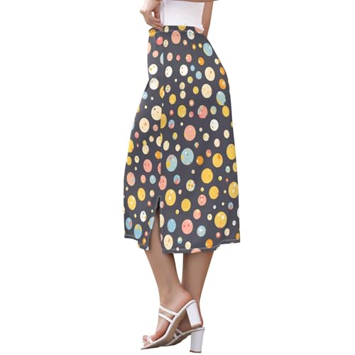 Womens Trendy Elastic Midi Half Skirt Work Split Skirt2