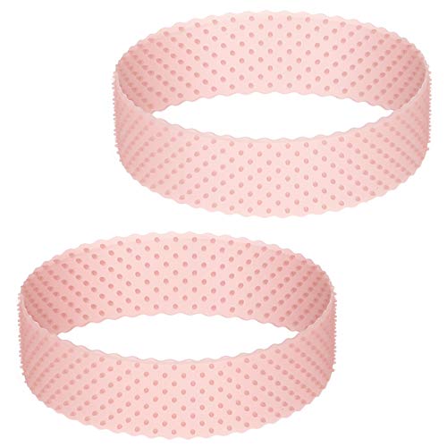 2 Pieces Silicone Grip Wig Band Adjustable Silicone Wig Headband Fix Non-slip Wig Bands Seamless Wig Band Wig Grip Band Strong Holder for Men Women Sports Yoga (Pink)