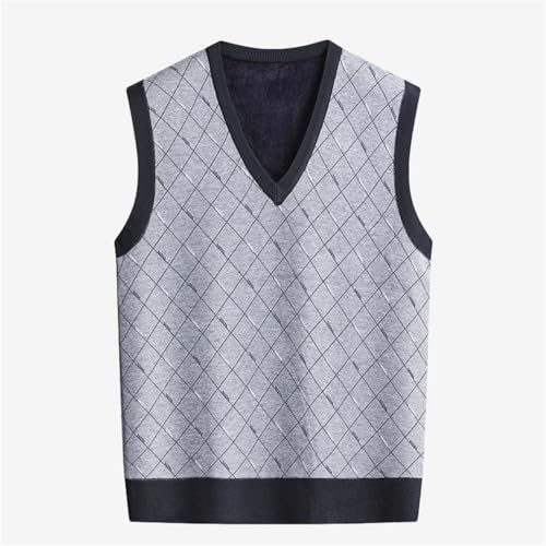Men'S Fall Winter Sweater Vest Casual Sleeveless Knit Waistcoat V-Neck Cardigans Waistcoat3
