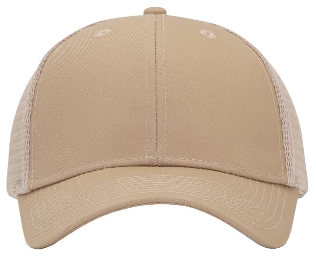 Image of Mens Mesh Snapback Hat Fits One Size & XXL | Structured Adjustable Trucker Hats | Sturdy Outdoor Blank Baseball Cap