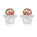 Basketball Earrings Sterling Silver Hypoallergenic Basketball Stud Earrings for Women Sports Jewelry Gifts for Women Sports Lovers