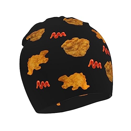 Rqzwdq Cute Dinosaur Chicken Nuggets Kids Beanie Hats Warm Knit Beanie Cap Skull Caps Gifts Decor for Boys Girls