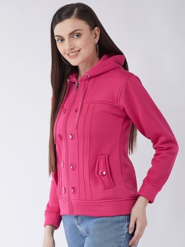 Image of Pivl Casual Solid Full Sleeves Stylish Women Fleece Jacket with Zipper Hoodie II Hooded Neck II Winter Wear