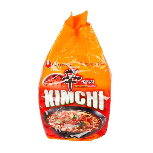 Nongshim Vegan Shin Ramyun Kimchi Instant Noodle, 5 Pack, 21.16 Oz ® 600 G