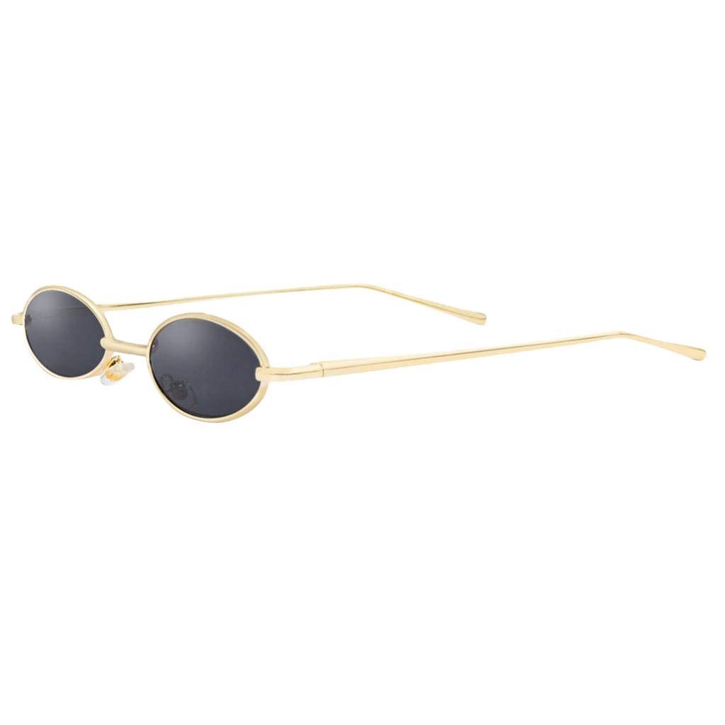 Small Metal Frame Oval Candy Color Sun Glasses Black Lense + Gold Frame Clothing, Shoes & Accessories | Womens Accessories | Sunglasses & Fashion Eyewear | Sunglasses-image-0