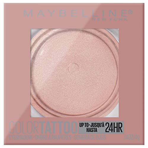 Maybelline Color Tattoo Waterproof Fade Resistant Crease Resistant Blendable Cream Eyeshadow Pots Makeup, Socialite, 0.14 Oz