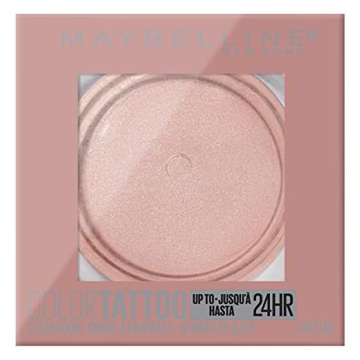 Maybelline Color Tattoo Waterproof Fade Resistant Crease Resistant Blendable Cream Eyeshadow Pots Makeup, Socialite, 0.14 Oz