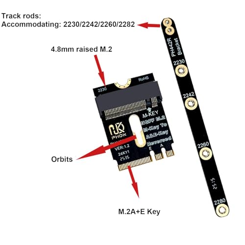 Tarjeta De Expansión para Disco Duro M.2 Key con ingeniería estructural Riser Inversa 7