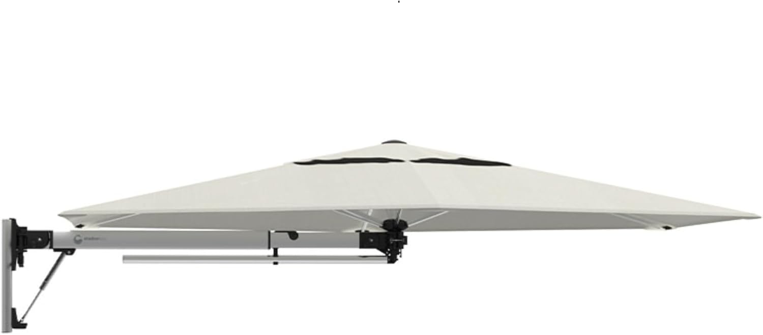 ShadowSpec Retreat Patio Umbrella, Large 9FT Hexagon Wall Mount Umbrella for Balcony, Apartments, And Outdoor Patio