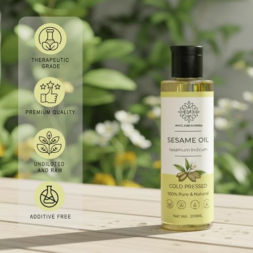 Image of Sesame Oil (Til) For Skin, Hair & Body Massage Cold Pressed | 100% Pure & Natural - 200ml