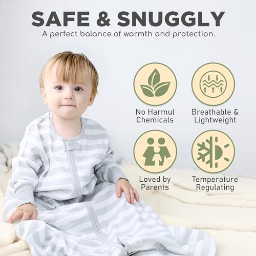 Image of Mama Cheetah Baby Sleep Sack with Sleeves, 1.0 TOG Organic Cotton Wearable Blanket and Two-Way Zipper, Swaddle Transition Long Sleeve Sleeping Bag for Infant Toddler, 24-48 Months, 2-Pack