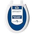 BEMIS 200E4 000 Affinity Toilet Seat will Slow Close, Never Loosen and Provide the Perfect Fit, ROUND, Plastic, White