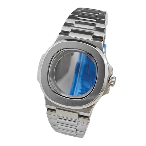Boîtier Nautilus style géométrique 40mm acier pour montre automatique NH35 avec bracelet