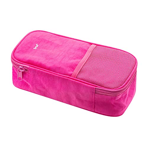 Estojo Box Nylon 50 Pens 1 Zíper e Tela Rosa, BRW