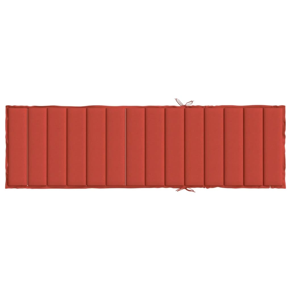 Lettino Prendisole con Cuscino Rosso mélange 200x70x4cm Tessuto,Cuscini per Sdraio da Giardino,Lettino Prendisole Cuscino,Cuscino Lettino Prendisole per Esterno Relax-4002526