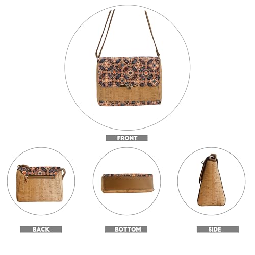 Natural cork zipper Secret key Double latch adjustable shoulder bag purse tote crossbody4