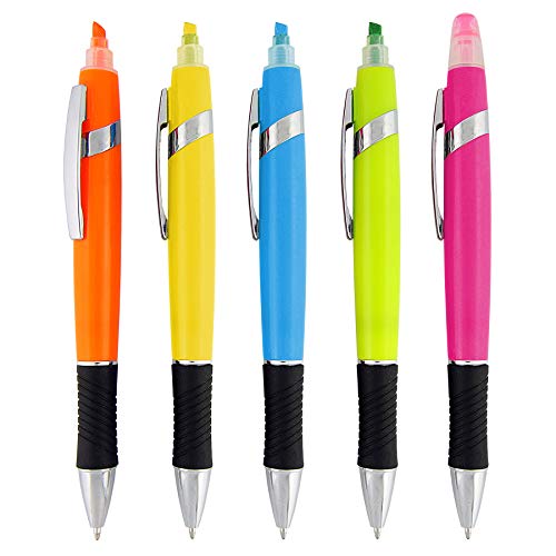 Sypen Highlighter With Ballpoint Pen Combo, Comes In An Array Of Bright Colors, 5 Pack #TOP10