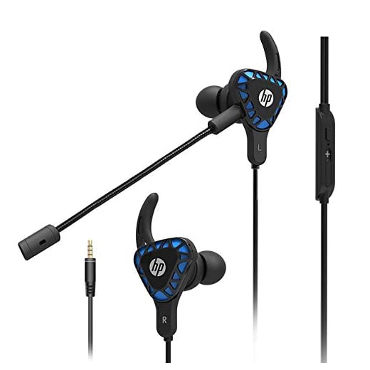 HP Gaming Earbuds with mic Deep Bass Earphones in-Ear Headset Stereo Headphone with Detachable Dual Microphone for Mobile Gaming, Xbox One, PS4, Pro, PC - Black