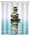 Produktbild WENKO Duschvorhang Meditation, Textil-Vorhang fürs Badezimmer, mit Ringen zur Befestigung an der Duschstange, waschbar, wasserabweisend, 180 x 200 cm