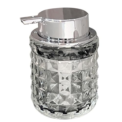 Haloppe Pratico contenitore per sapone liquido, ricaricabile, disinfettante per le mani, dispenser in vetro trasparente per lozioni, 200 ml, forma cilindrica con grande pompa, elegante trasparente