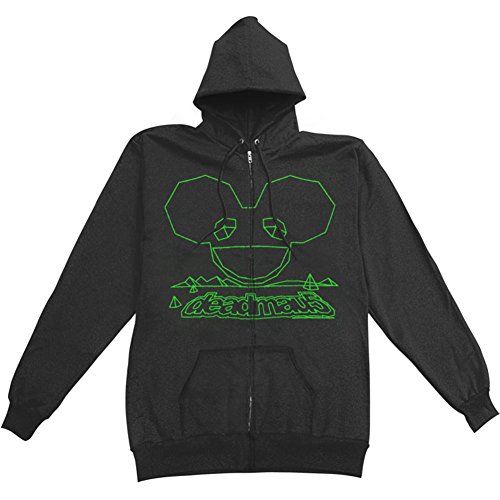 Deadmau5 Men's Outline Zippered Hooded Sweatshirt Small Black