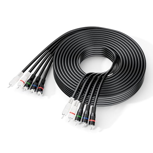 Image of 5 RCA Cables 6-Foot Component Cable RCA Splitter Audio Video Cable | YPbPr RGB AV Cable 1080i Male /Male for DVD STB TV Box HDTV - 1.8m