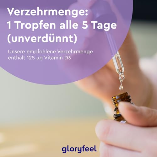 Vitamin D3 5000 I.E. pro Tropfen, Hochdosiert - 50ml (flüssig) in MCT-Öl aus Kokos - Vitamin D3 Tropfen hoch bioverfügbar und stabil - Laborgeprüft, ohne Zusätze in Deutschland hergestellt