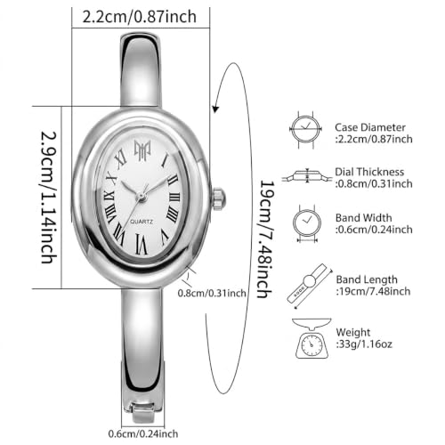 Image of Shocknshop Elegant Oval Roman Dial Women Quartz Fashion Bracelet Strap Ladies Wrist Watch for Woman and Girls -WCH197