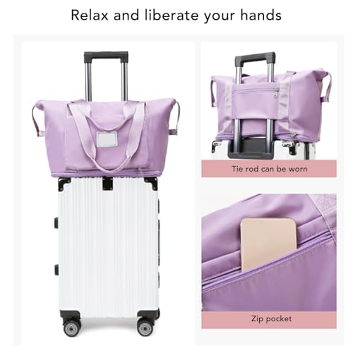 Tote Bag for Women, Large Capacity Foldable Travel Bag with Cosmetic Bag, Comfortable Handles, Portable Clothes Storage Bags, Handbag for Travel, Work Business, College3