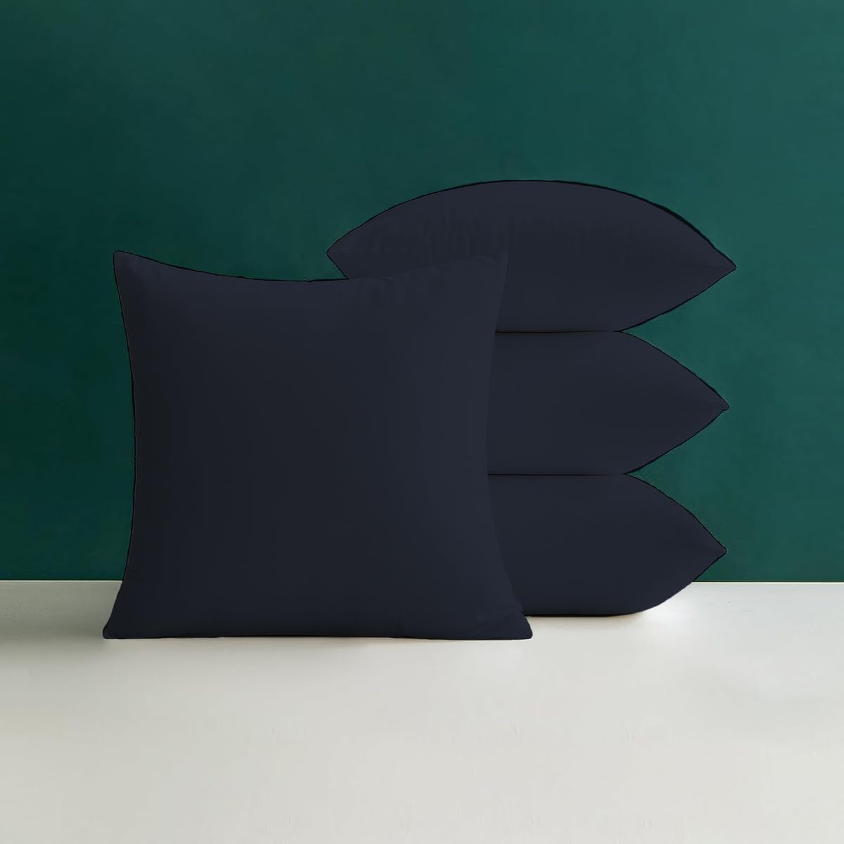 Crescent Textile Waterproof Outdoor Garden Furniture Seat Cushion 45x45cm Decorative Throw Pillow Shredded Foam Filled for Garden Sofa Livingroom Chair Bedroom Tent Park Patio (4, Navy)