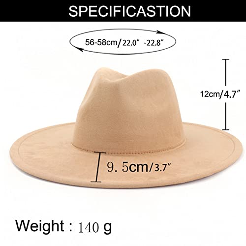 Jokejojack Solid Color Fedora Hat For Women & Men Wide Brim Felt Hat Panama Jazz Hat Panama Trilby Hat #TOP1