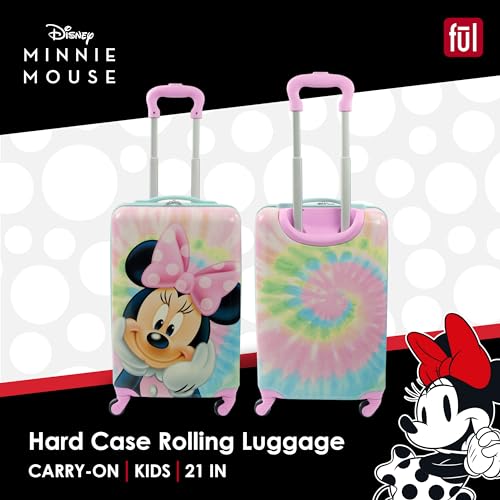 Ful FCGL0030SAMEC-634 Disney Minnie Mouse 21 Inch Kids Carry On Luggage, Tie Dye Hardshell Rolling Suitcase With Spinner Wheels thumb #1
